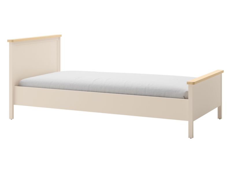 Łóżko z materacem MIRJAN 24 Story SO-17 120x200 beż piaskowy / dąb vicenza bielona 1 szt.