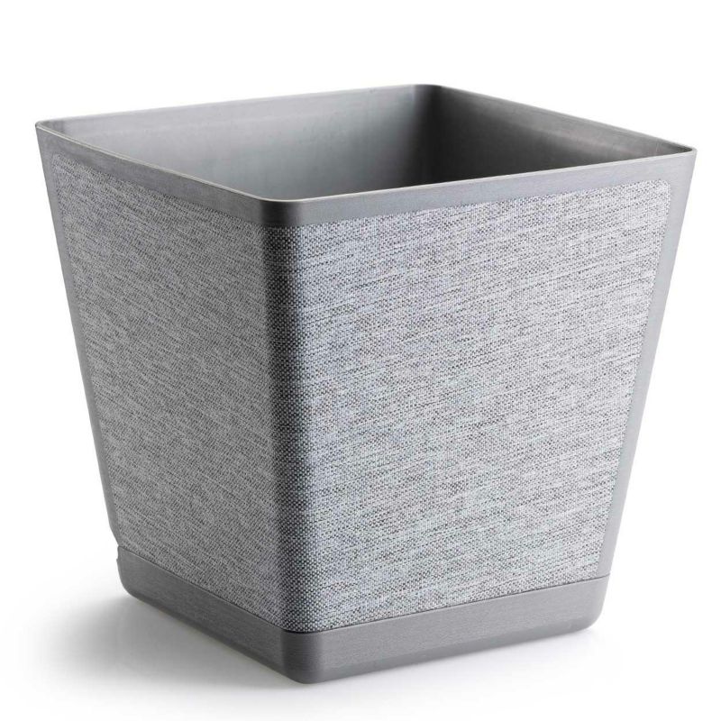 Doniczka Pilea Texelle HowHomely szara kwadratowa h24x24 cm 1 szt.