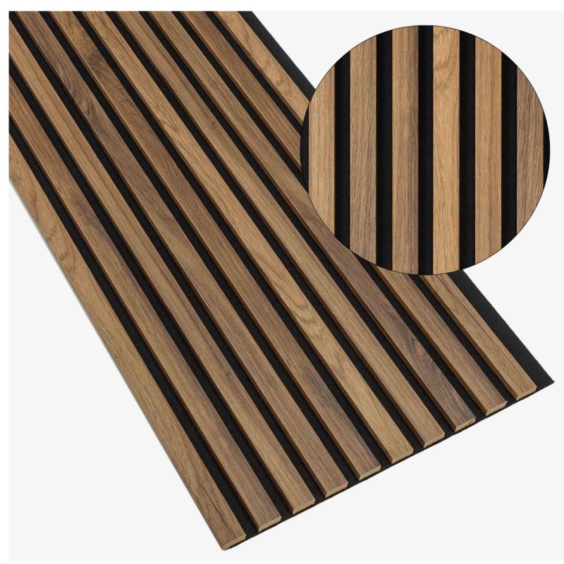 Lamele na Czarnym Filcu SunWood Dąb Valencia 275x46 cm Akustyczne 1 szt.