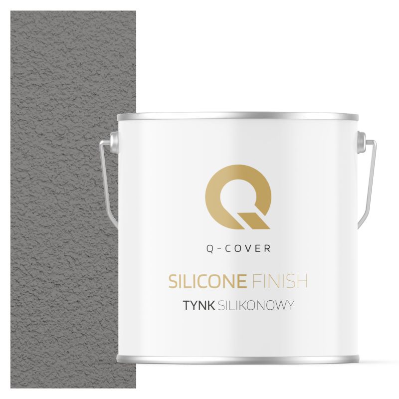 Tynk Silikonowy Elewacyjny Baranek 1.00mm Q-Cover Szary stalowy F265 7KG