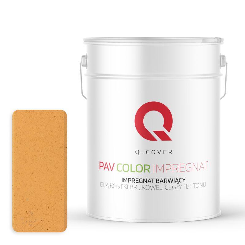 Impregnat Barwiący do Kostki Brukowej Cegły Betonu Q-Cover Żółty szafranowy RAL1017 10L