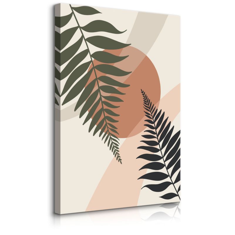 Obraz Muralo Do Salonu Liście Palmowe Natura Zachód Słońca Boho 70x100 cm 1 szt.
