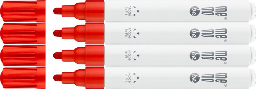 4x Marker olejowy MemoBe MM301, okrągła, 2-4mm, czerwony