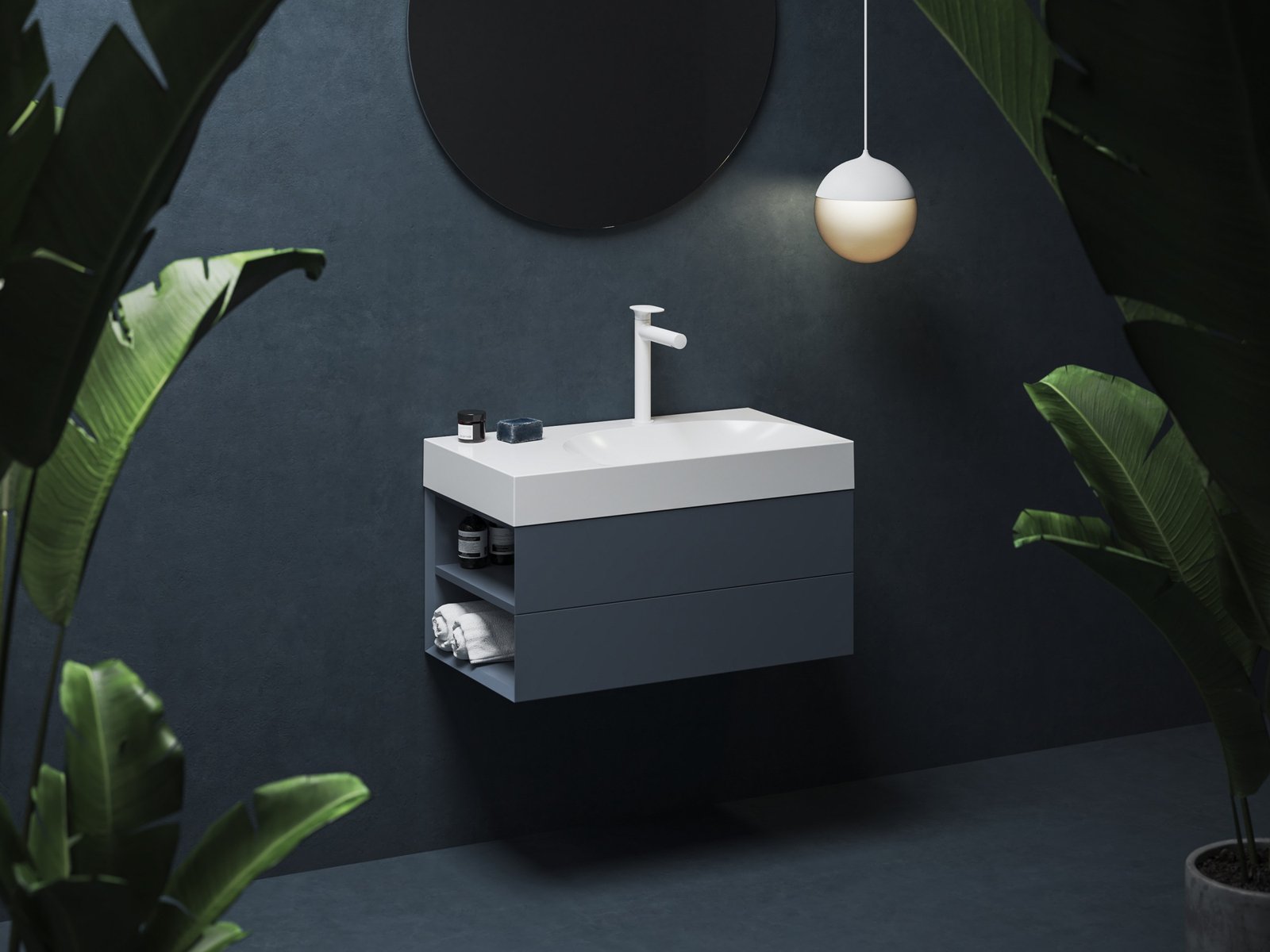 Ravak Lite szafka 80x45x43 cm podumywalkowa wisząca deepsea blue X000001875