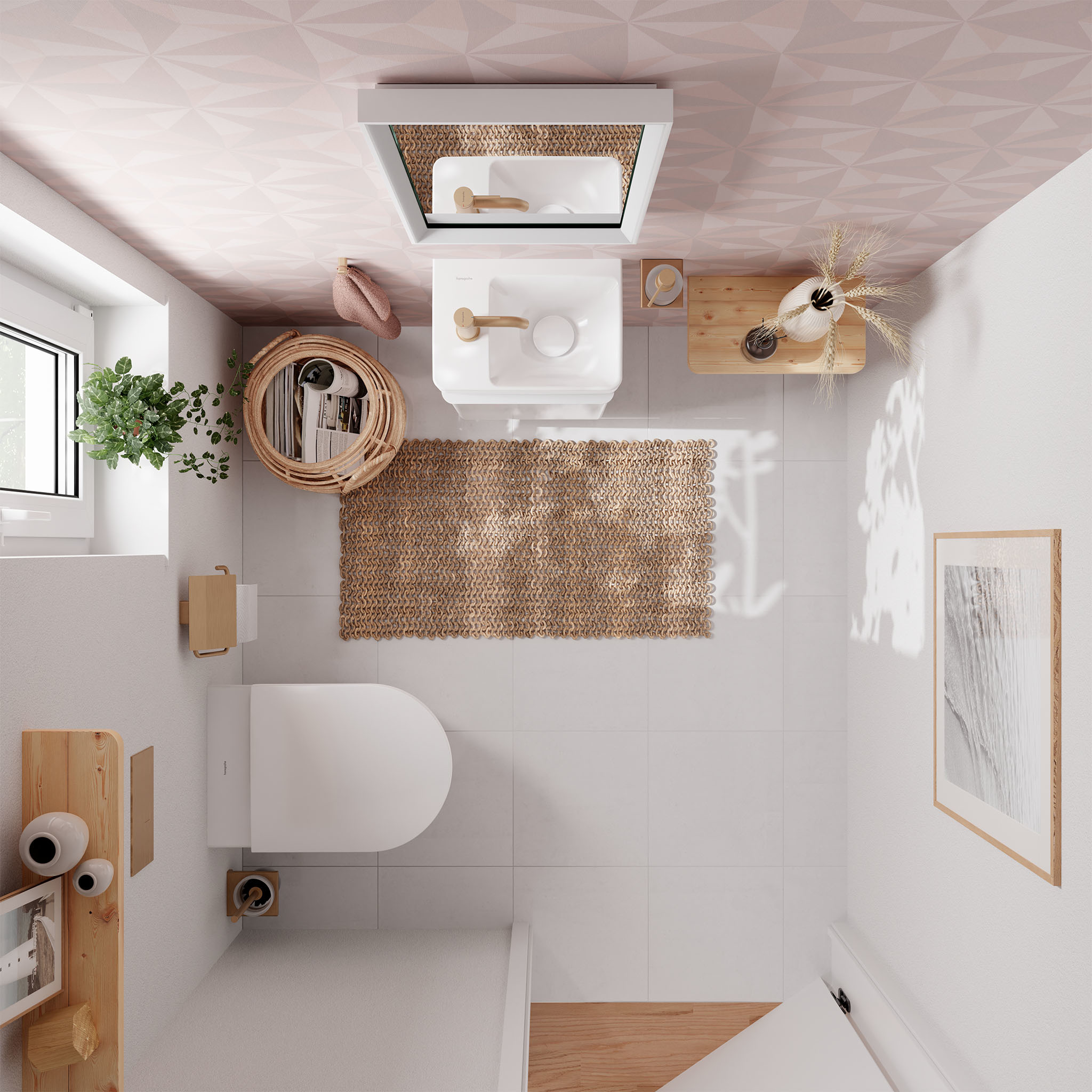 Hansgrohe Xelu Q umywalka 36x25 cm prostokątna ścienna-meblowa biała 60315450