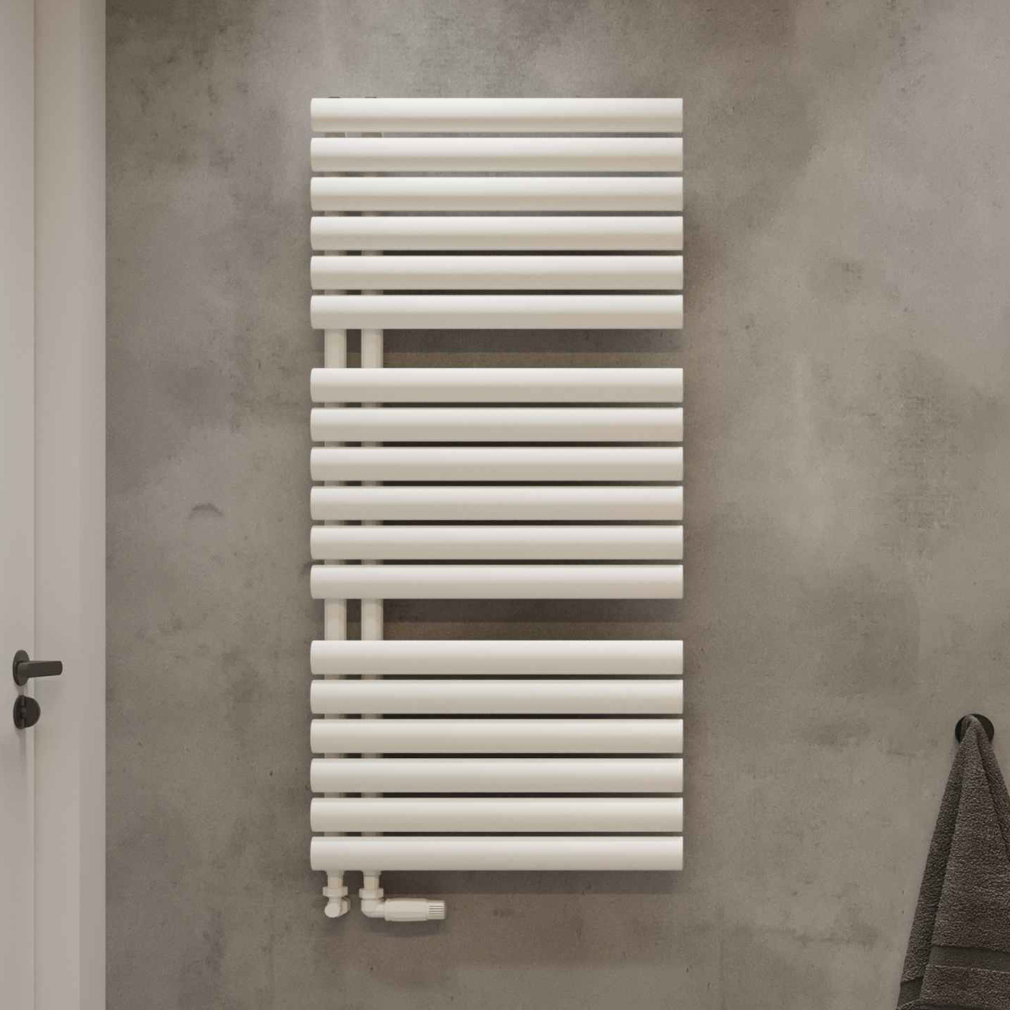 Luxrad Flag Bis grzejnik łazienkowy dekoracyjny 81,6x50 cm biały FLA081605009003