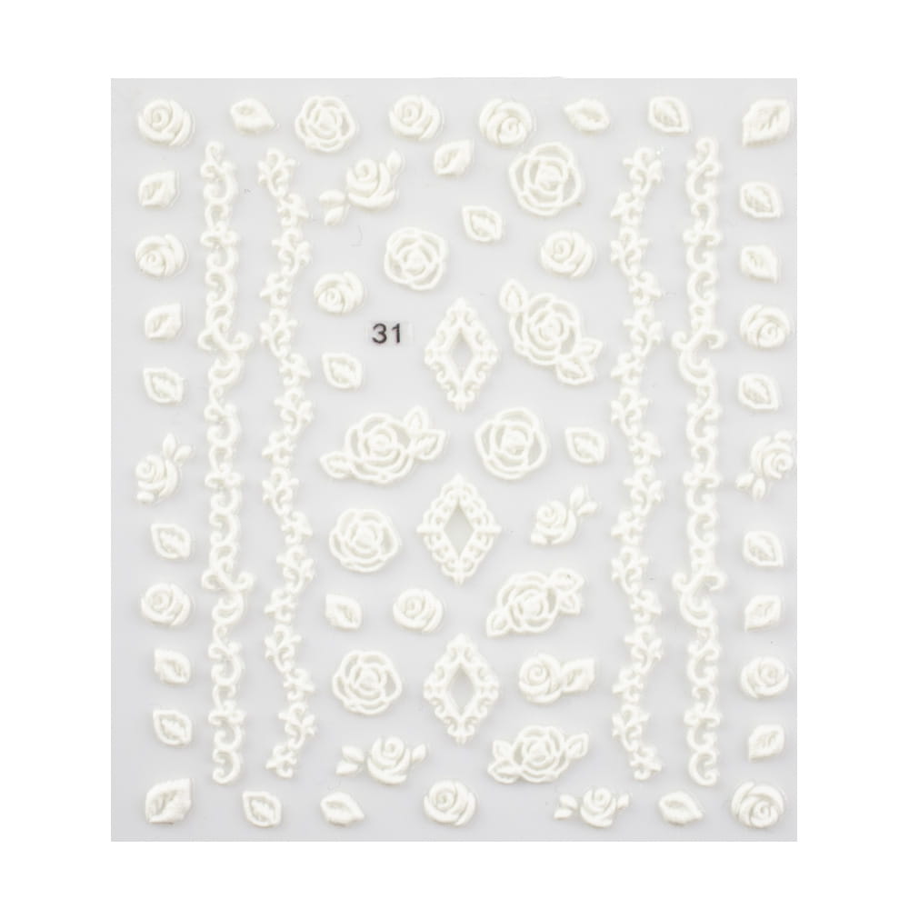 Naklejki do paznokci samoprzylepne 5D kwiaty Nr 31