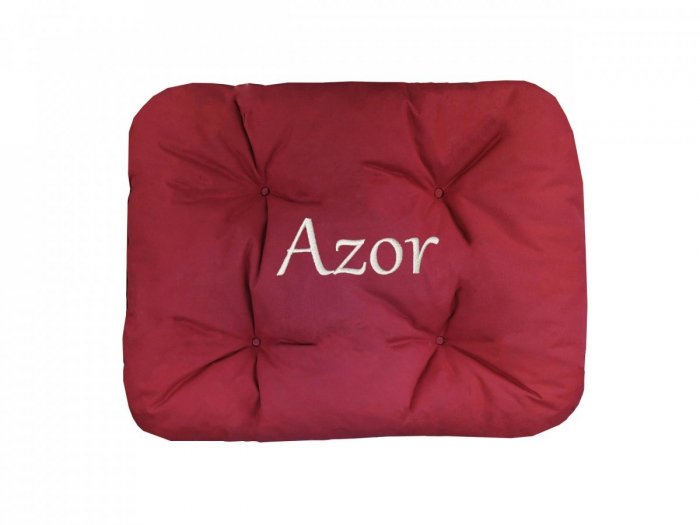 Legowisko Z IMIENIEM TWOJEGO PSA 60x50 cm - bordowe