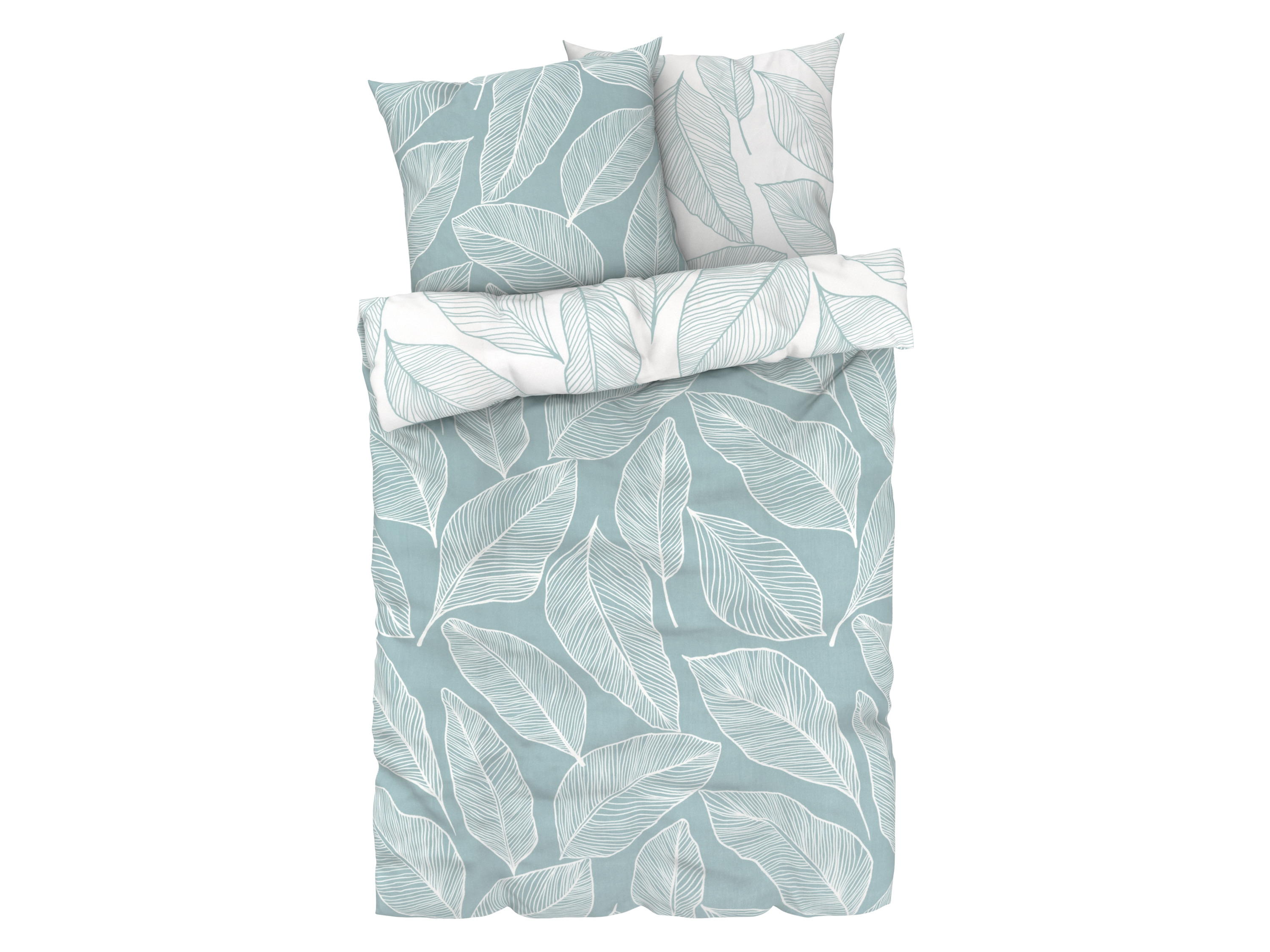 Livarno home Pościel z mikrowłókna satynowego, 220 x 200 cm Liście