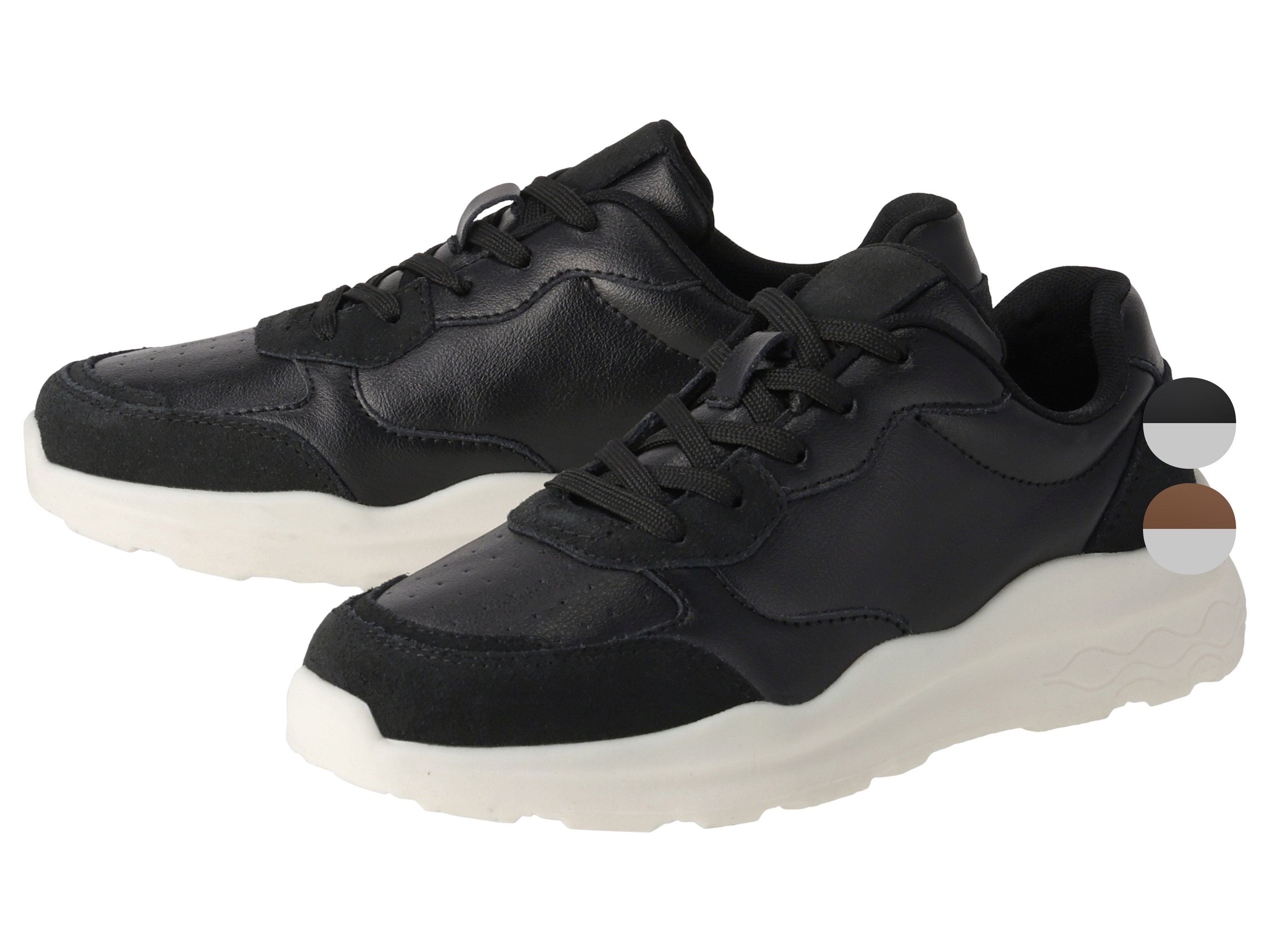 esmara Sneakersy skórzane damskie Czarny, 36