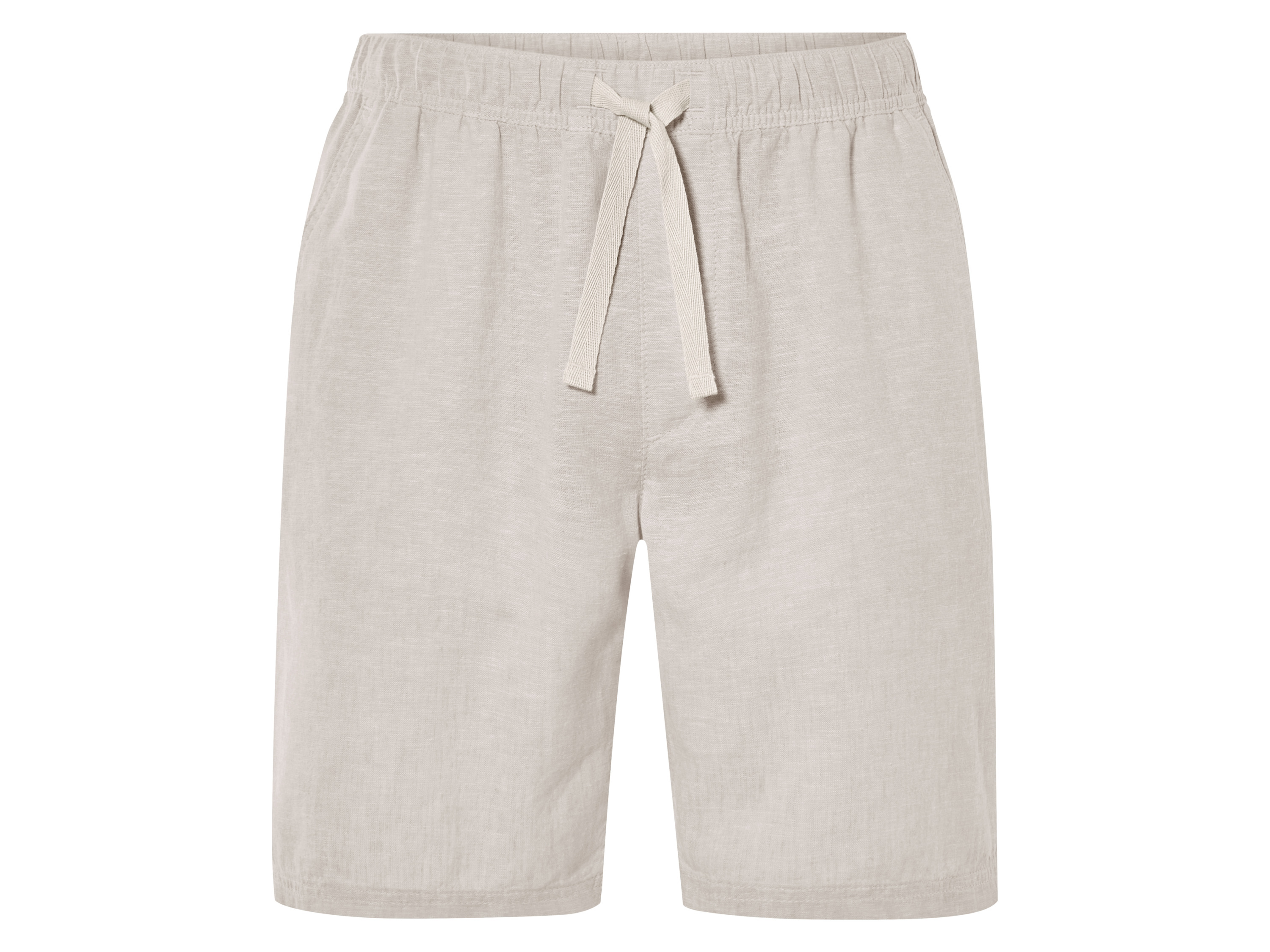 Livergy Bermudy męskie z lnem i bawełną Beżowy, XL 56/58