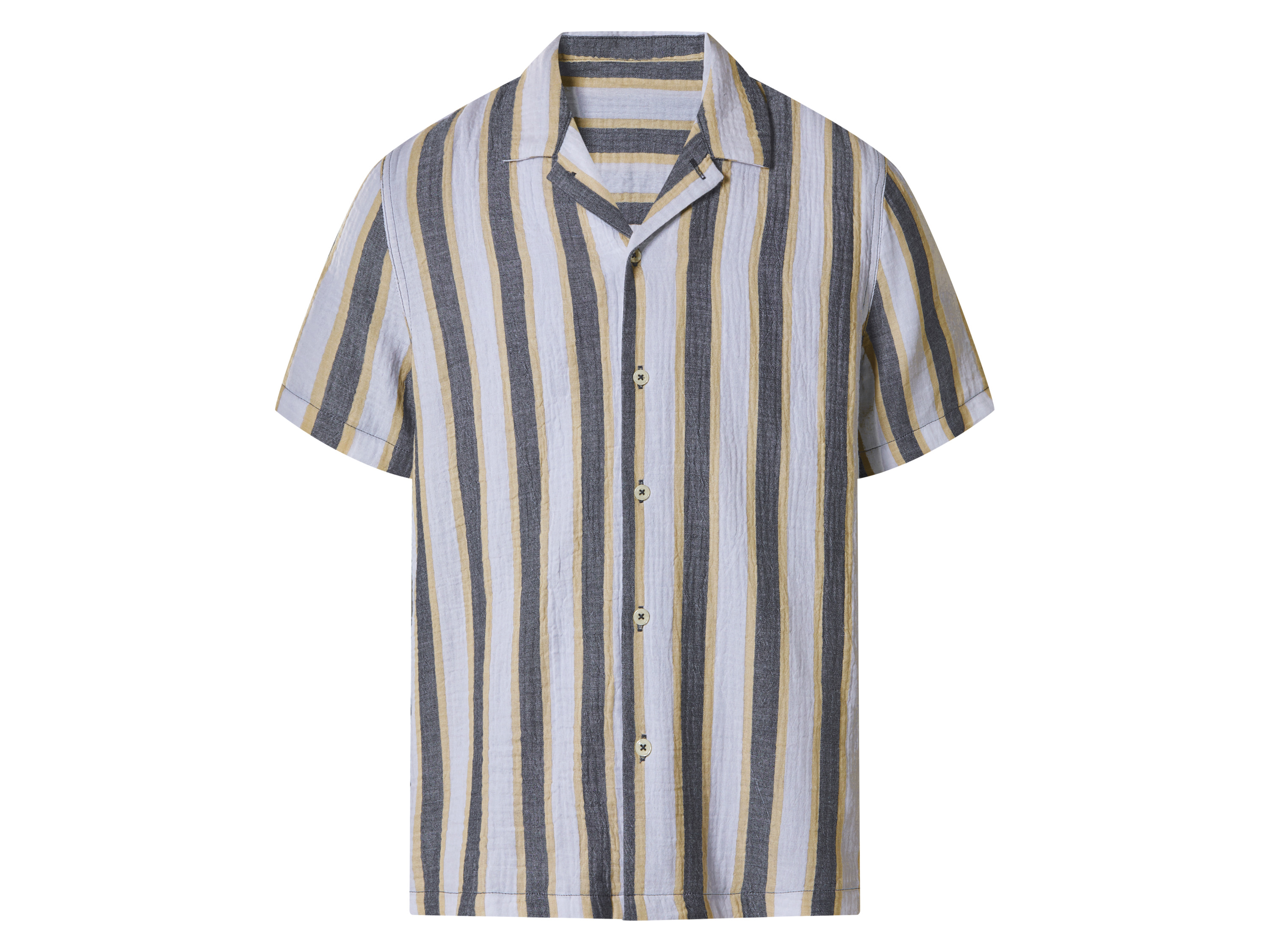 esmara Men Koszula muślinowa męska Biały/szary, XL 43/44