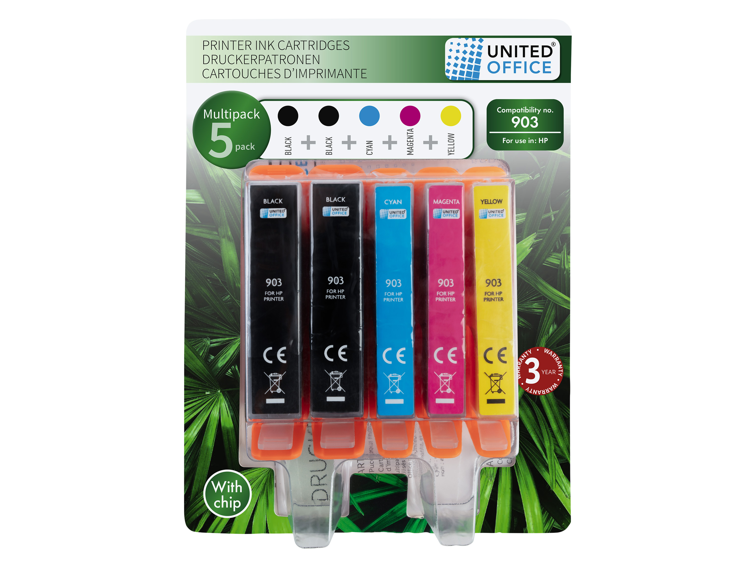 United Office Wkłady atramentowe tusze do drukarki, multipack 903, 5-pak