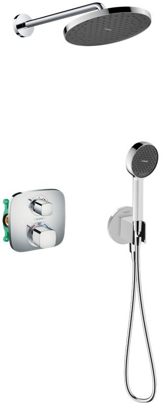 Darmowa Dostawa - Zestaw prysznicowy podtynkowy termostatyczny z deszczownicą chrom Hansgrohe Ecostat abset11753