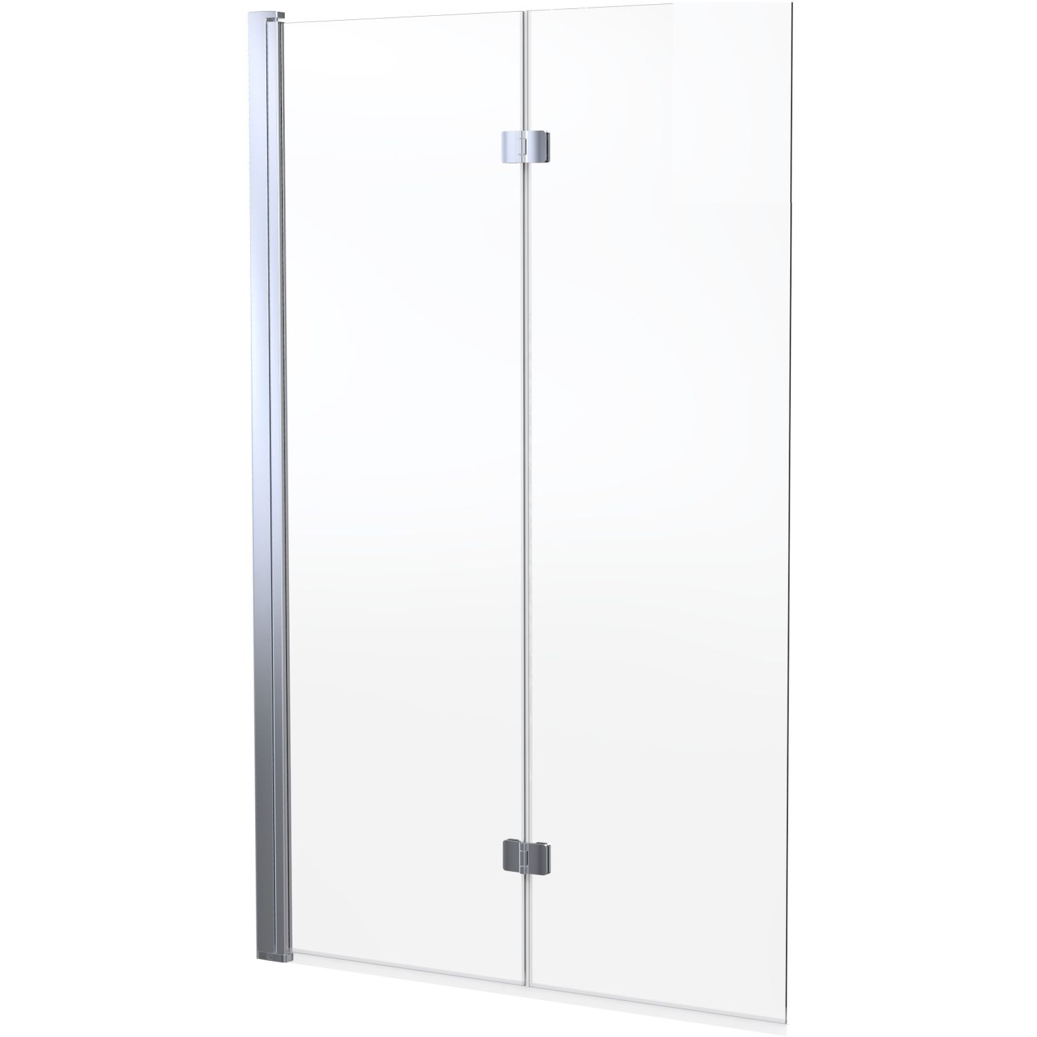 Darmowa Dostawa - Parawan nawannowy 115 cm 2-częściowy chrom połysk/szkło przezroczyste Oltens Sela 23202100