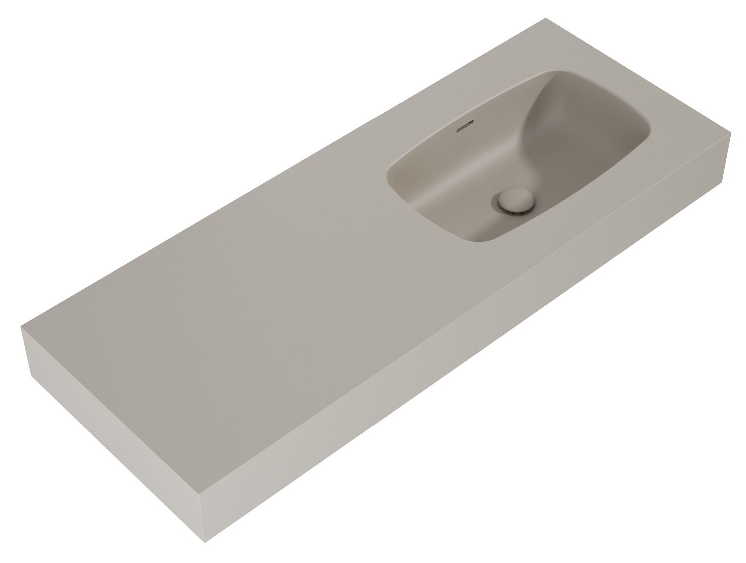 Darmowa Dostawa - Umywalka 121x46 cm prostokątna ścienna brąz/beż Elita Dimple RE041202027020