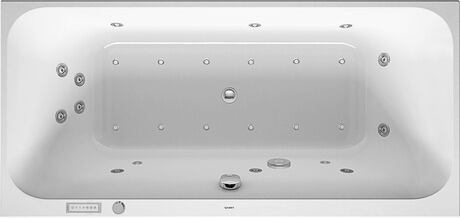 Darmowa Dostawa - Wanna z hydromasażem 200x100 cm prostokątna biała Duravit Happy D.2 760341000AS0000