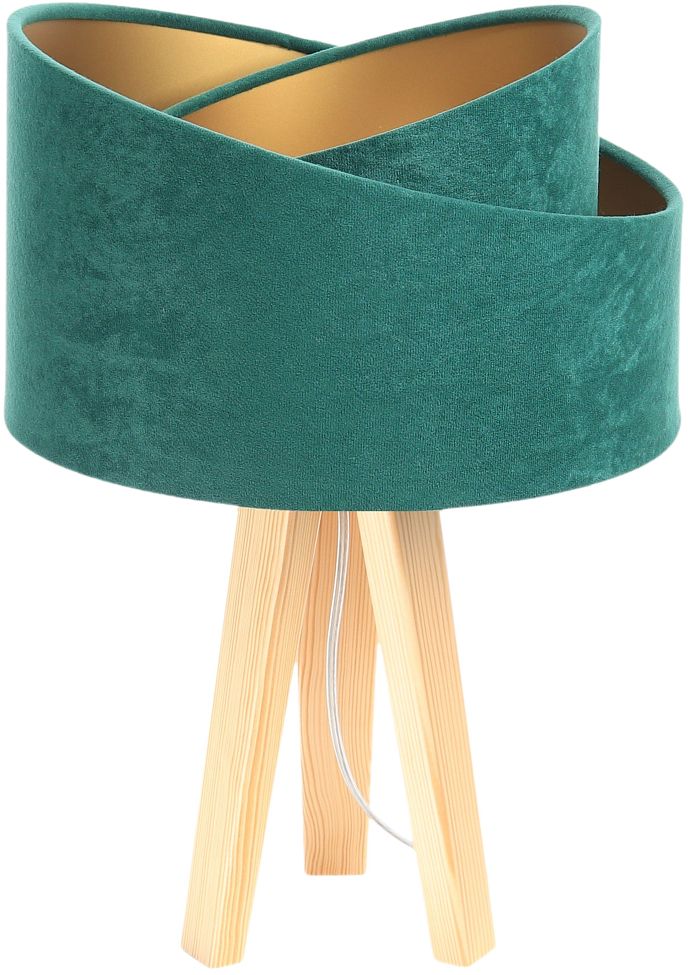Darmowa Dostawa - Lampa stołowa 1x60 W zielona-złota-drewno BPS Koncept Galaxy 060S003