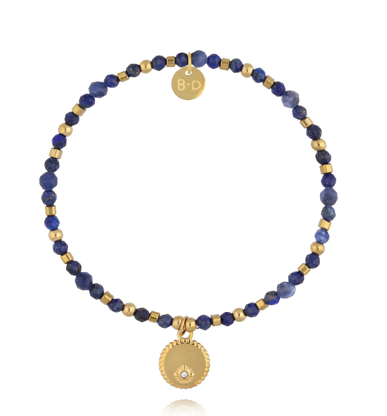 Bransoletka z lapisu lazuli i sodalitu z medalionem BTW3566