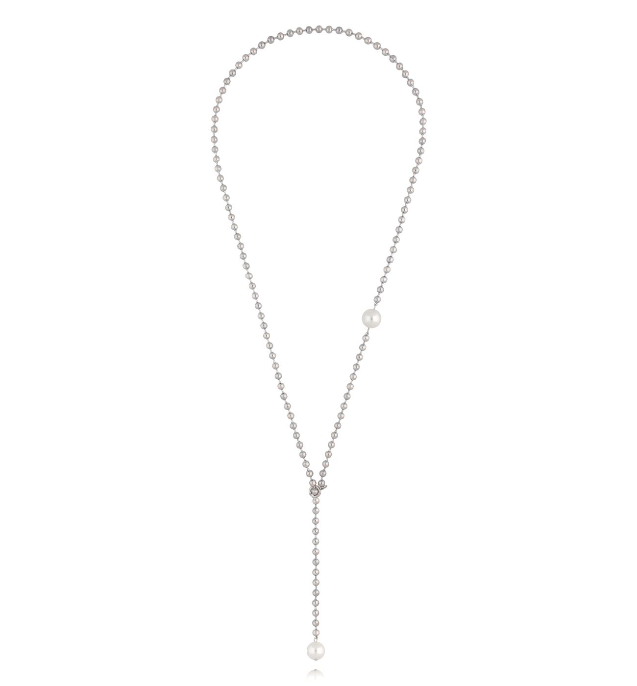 Naszyjnik z perłą srebrny w formie łańcuszka Y NSY0482 - By Dziubeka
