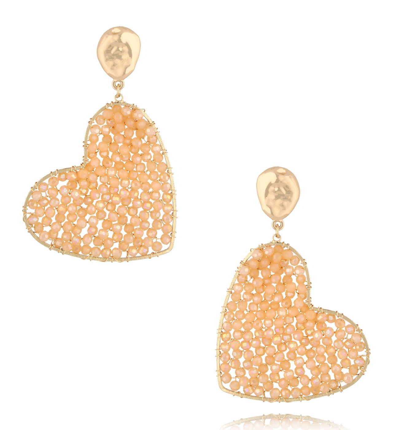 Kolczyki z brzoskwiniowymi sercami Coeur Coloré KWE0062