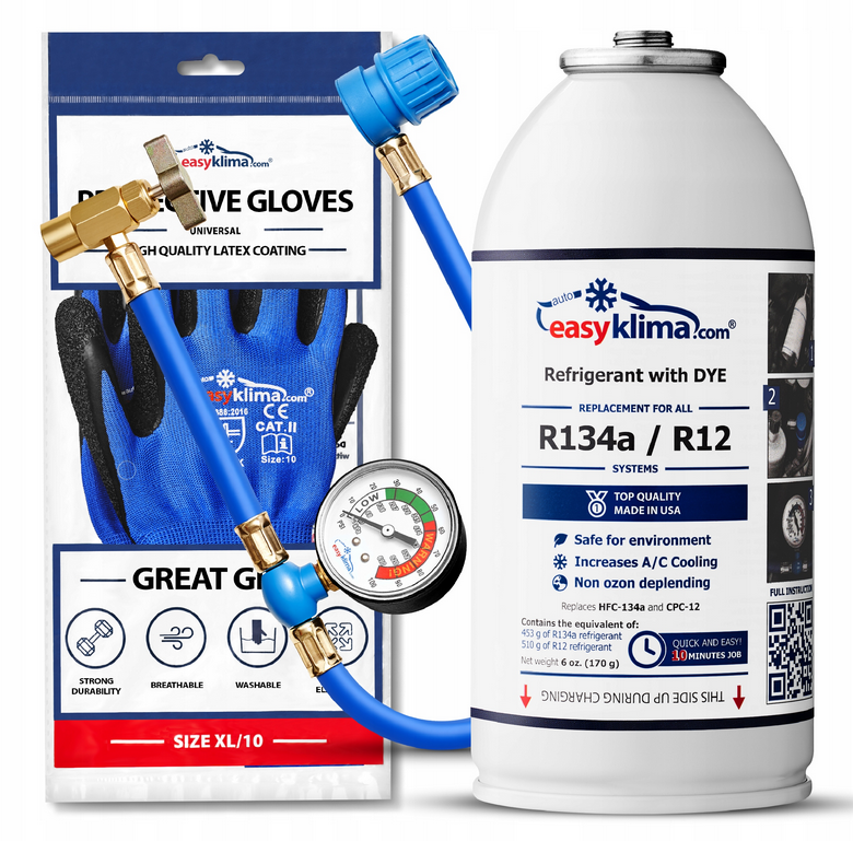 EASYKLIMA ZESTAW DO NABIJANIA KLIMY WSZYSTKICH AUT R134A - Petrostar