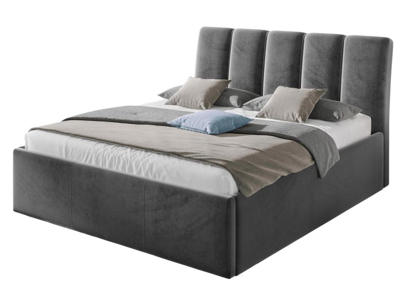 Łóżko tapicerowane MIRJAN 24 Sensi 180x200 stalowy szary 1 szt.