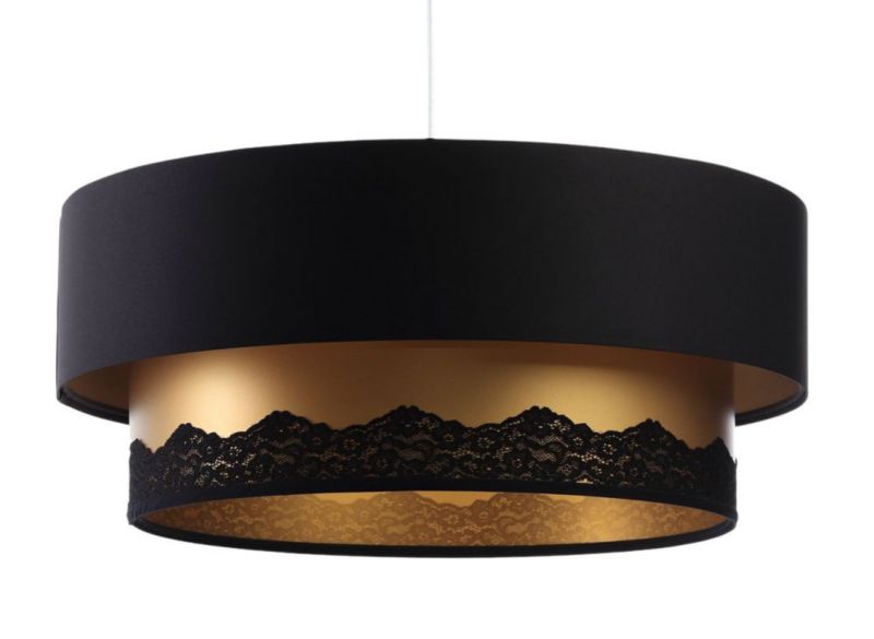 Lampa Bps Koncept wisząca DOUBLE ELEGANT 50 czarna/złota 1 szt