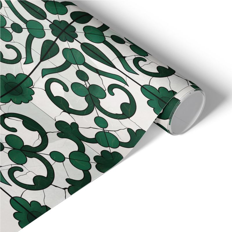 Okleina na Meble Tulup 75x150 cm Zielone ornamenty Samoprzylepna Folia Matowa 1 rol.