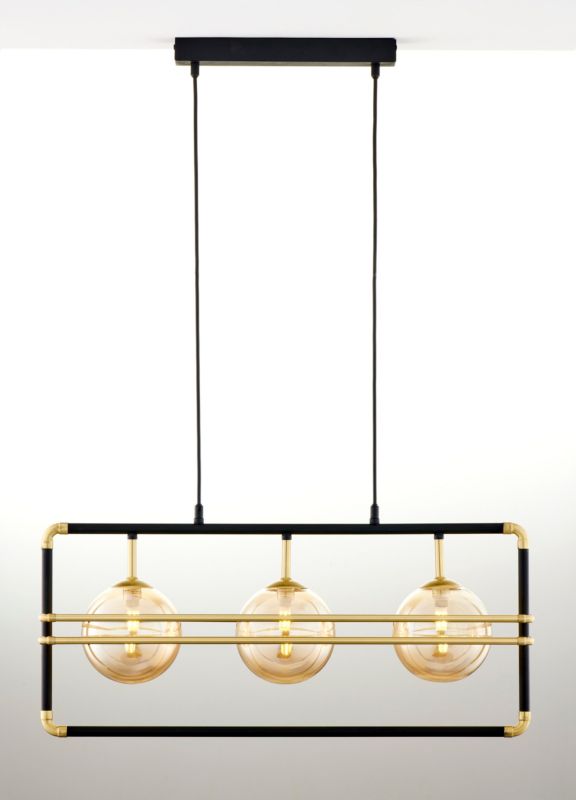 Lampa sufitowa Jupiter FIORI czarno-złoto-bursztynowa 3xG9x8W IP20 - 1 szt