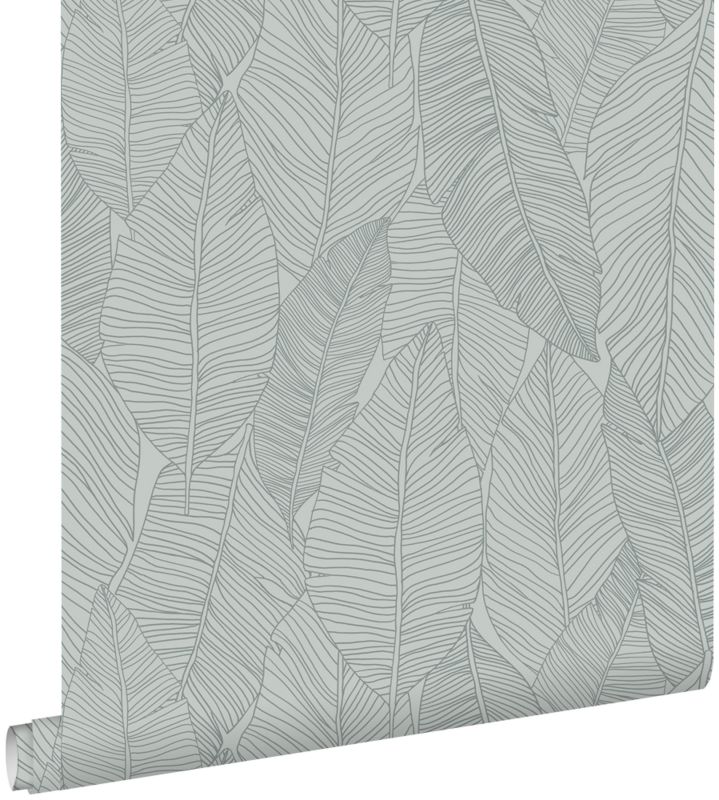 Tapeta ESTAhome narysowane liście szaro-niebieskim 53 cm x 10.05 m - 1 rol.