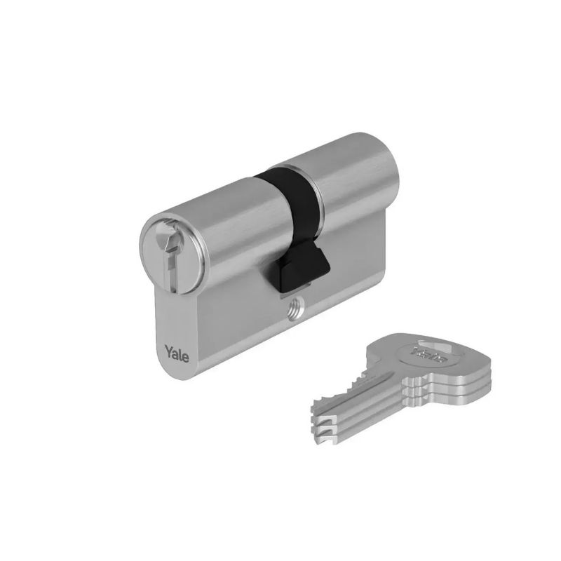 Wkładka do Zamka Drzwi YALE 30/40 Nikiel Satyna Asymetryczna Atest 1 szt.
