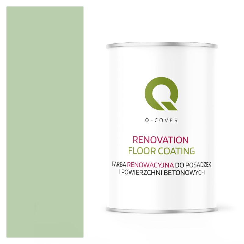 Farba Renowacyjna do Posadzek i Powierzchni Betonowych Q-Cover Zielony Pastelowy RAL6019 Półmat 1L