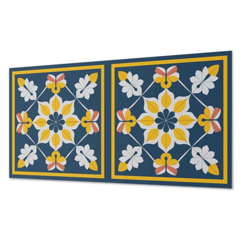 Ścienne Kafelki PCV ArtPrintCave 60x30 cm Kwiatowy wzór w symetrii 6 szt.