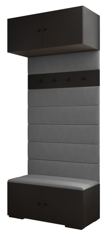 Garderoba wysoka do przedpokoju Abiks INOVA 2 czarny+czarny+man16 1 szt.