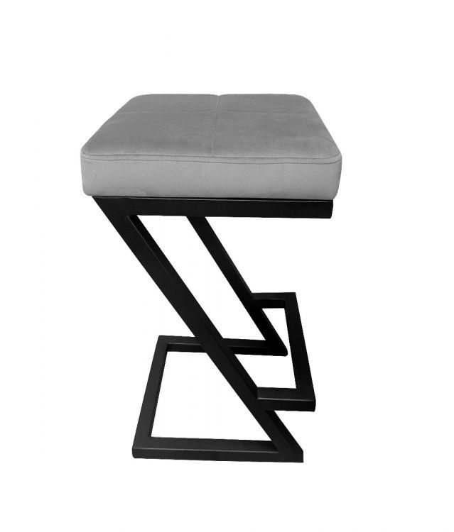 Hoker niski ZAZU VELVET szary ATOS 1 szt.