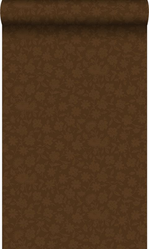 Tapeta Origin Wallcoverings kwiaty brązowymIbłyszczącego złota 53 cm x 10.05 m - 1 rol.