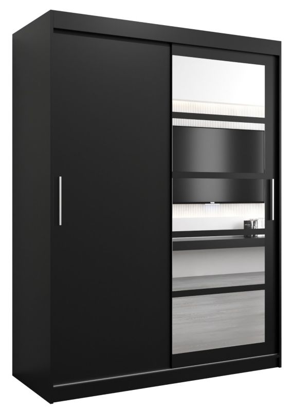 Szafa przesuwna Abiks ROMA 1 150 czarny mat + czarny mat 1 szt.