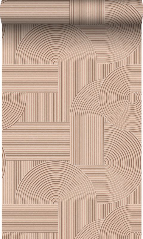 Tapeta Origin Wallcoverings graficzny motyw 3D terakoty różowej 53 cm x 10.05 m - 1 rol.