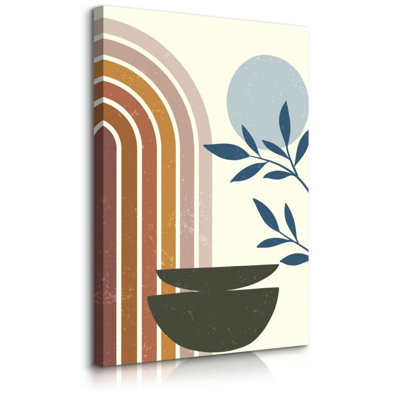 Obraz Muralo Do Salonu Gałązki Liście Natura Styl Boho Minimalizm 50x70 cm 1 szt.