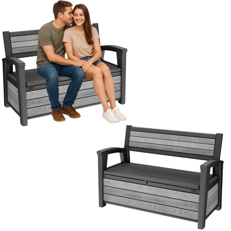 Skrzynia ogrodowa Keter Bench z siedziskiem 227L Storm Grey 1 szt