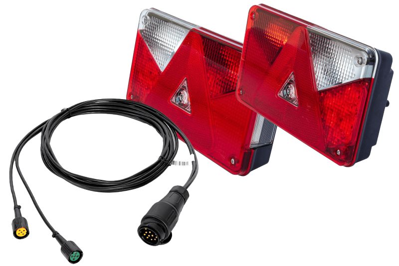 Lampy tylne ASPÖCK MULTIPOINT V + wiązka MANTES 5m 13-PIN do przyczepy 1 szt.