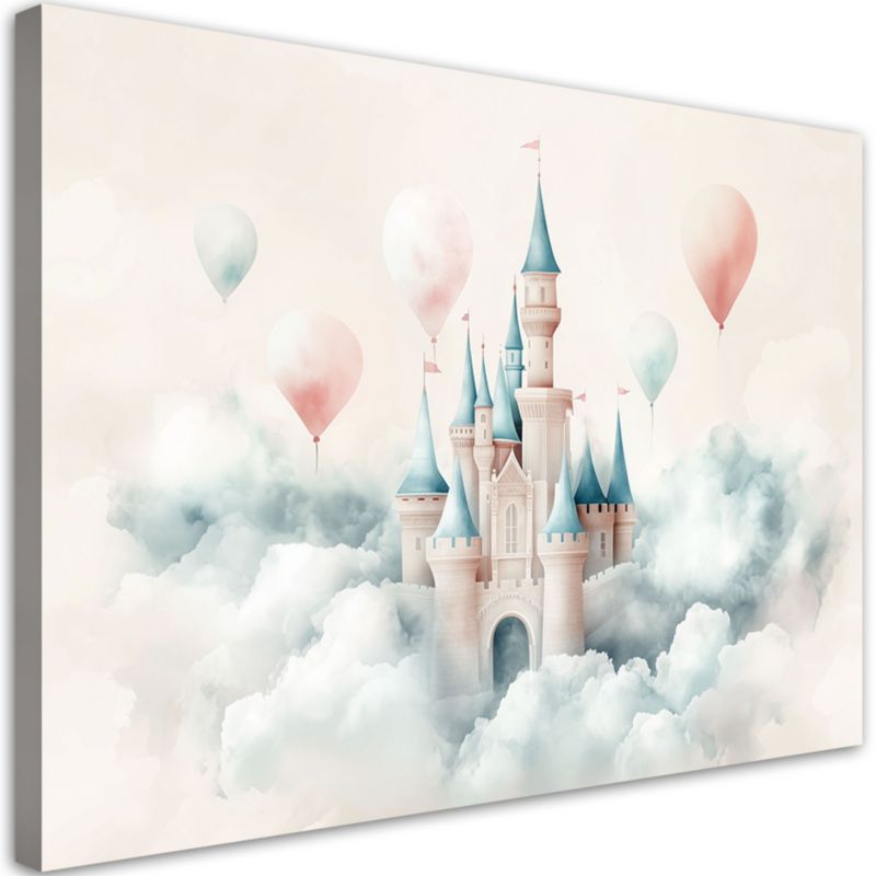 Obraz dziecięcy na ścianę Feeby Zamek z balonikami w chmurach 90x60cm 1szt
