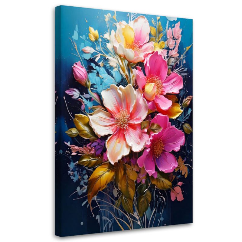 Obraz na płótnie Feeby Kwiaty Bukiet Kolorowe 80x120cm 1szt