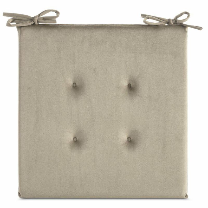 Poduszka na krzesło GAJA Eurofirany 40x40 cm beżowa welwetowa z ozdobnym pikowaniem 1 szt.