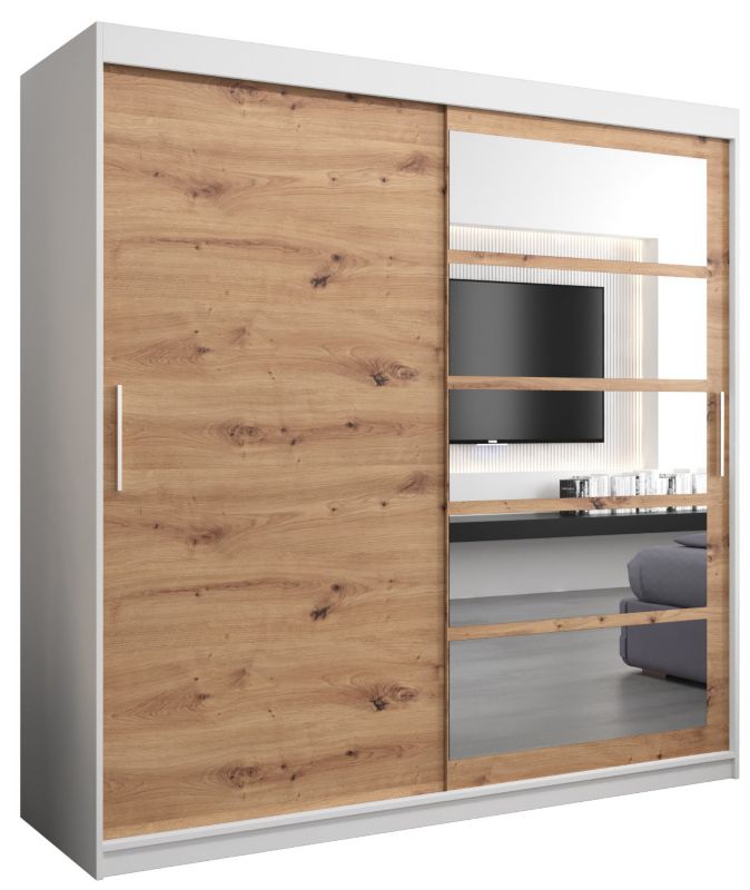 Szafa przesuwna Abiks ROMA 1 200 biały mat + artisan 1 szt.