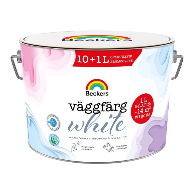 Farba Beckers Vaggfarg biała 10 l +10% gratis