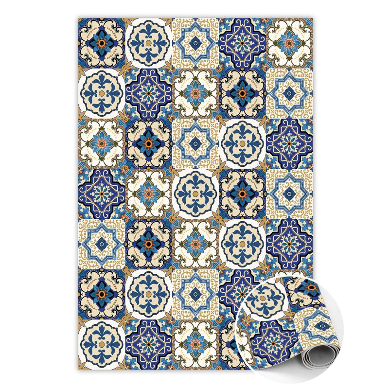 Dywan Tulup Wewnętrzny Dekoracyjny 120x180 cm Portugalskie kafle Mata dywanowa Dekoracyjna 1 szt.