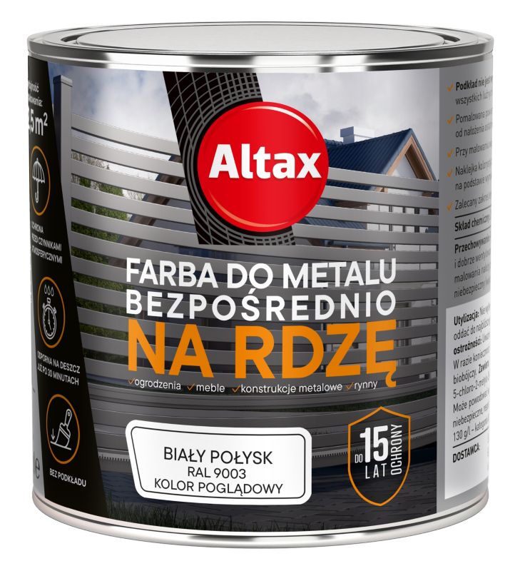 Farba antykorozyjna Altax biały połysk 0,25 l