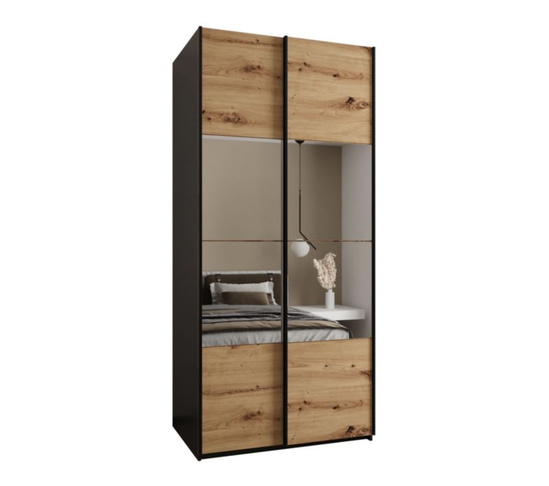 Szafa przesuwna Abiks LUX 4 wysoka szer.120cm czarny/artisan/czarny 1szt.